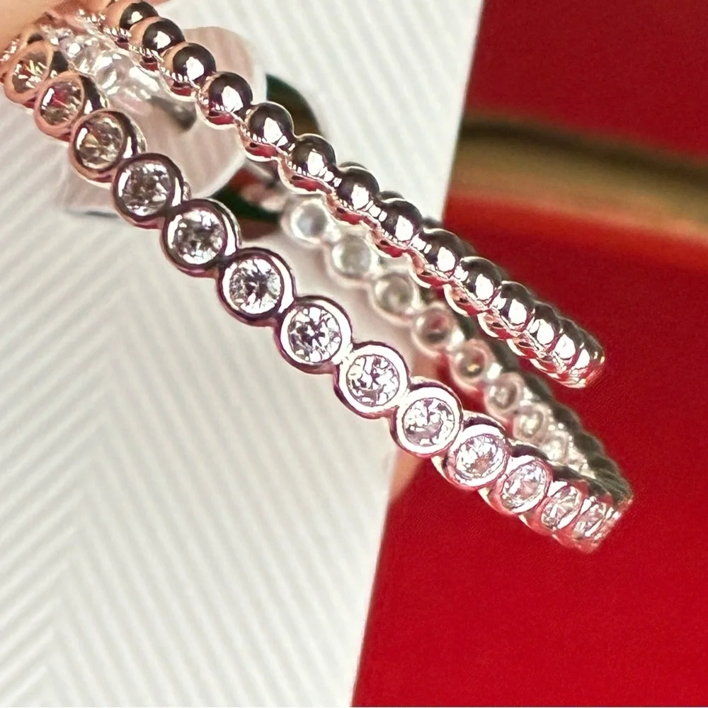 Ralph Lauren Silver Beaded Hoop Earrings